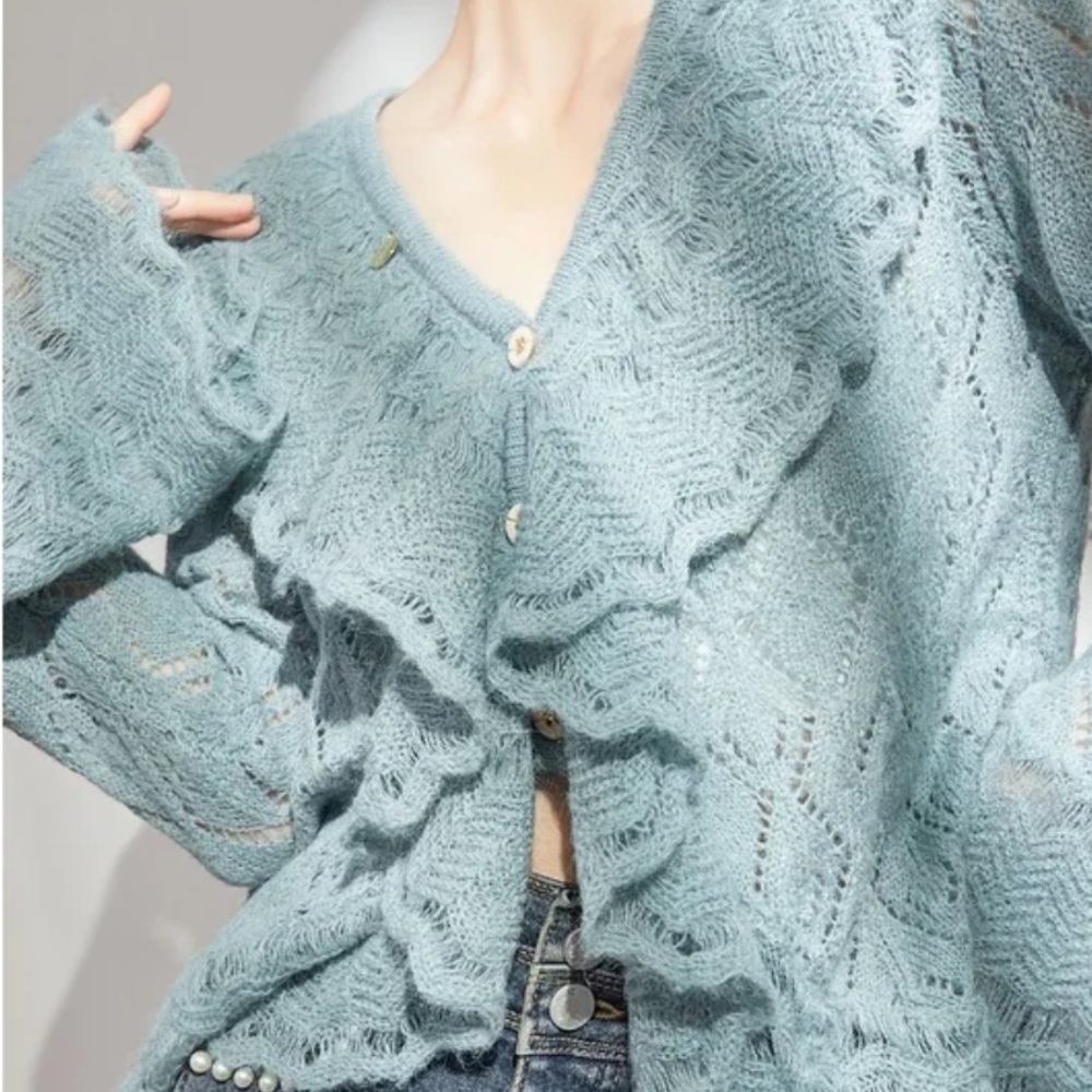 Elegant Blue Knit Sweater